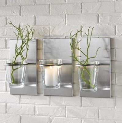 jarrones de cristal para colgar de la pared