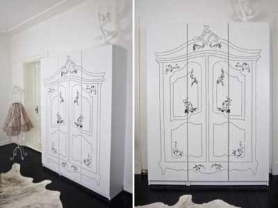ewas_garderob-elleinteriör pax de ikea con mueble antiguo pintado via piratasdeikea