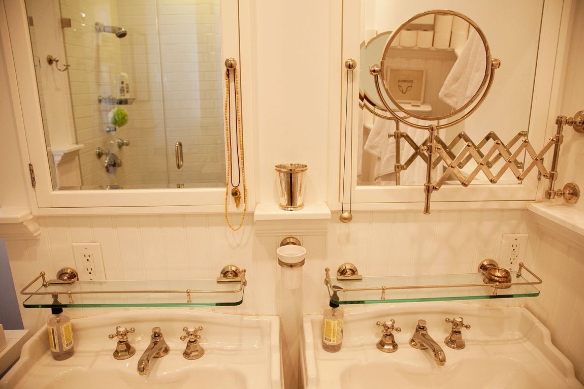 baño blanco dos labavos y balda cristal