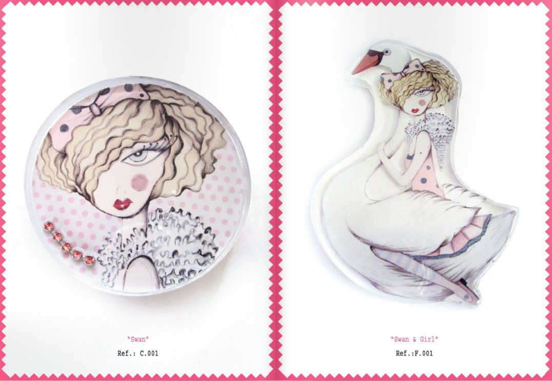 broche cisne el tocador de monique ilustración