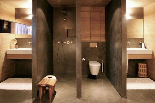 baño aire industrial con departamentos separados