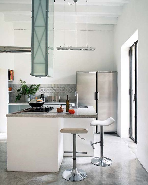cocina blanca líneas minimal
