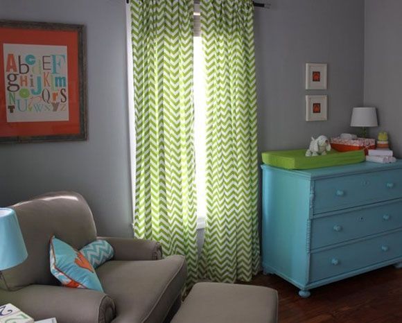 habitación bebe cómoda cambiador azul