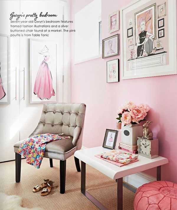 dormitorio infantil niña en tonos rosa y gris