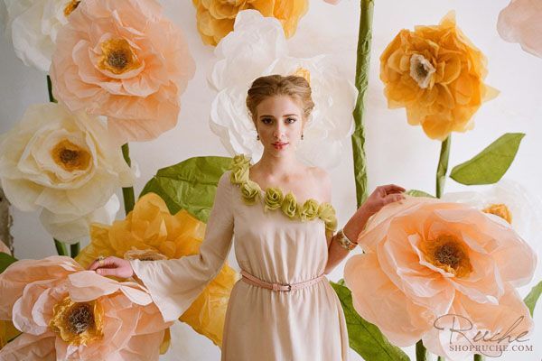 flores gigantes de papel