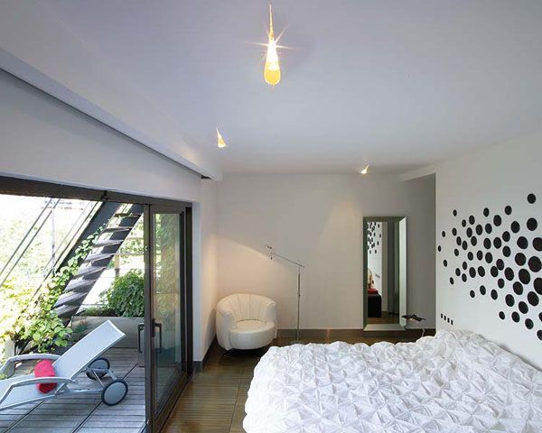 dormitorio blanco lámpara techo ingo maurer