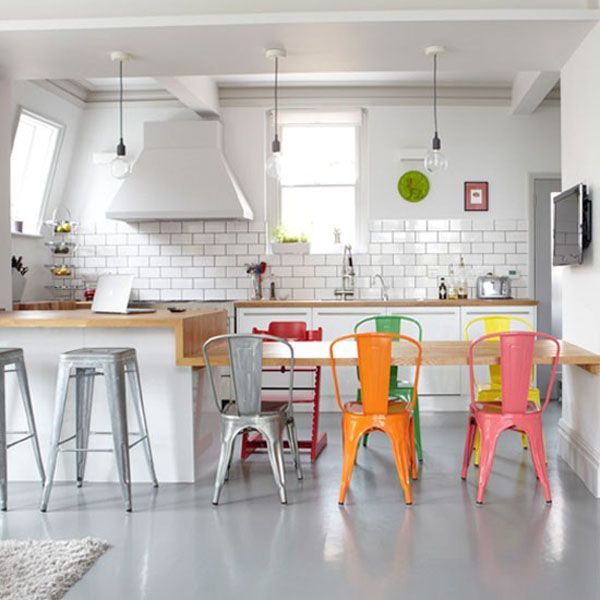 sillas tolix colores cocina