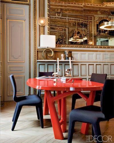 mesa comedor roja moderna