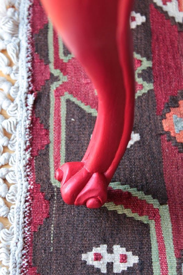 8360 silla roja castaño antigua