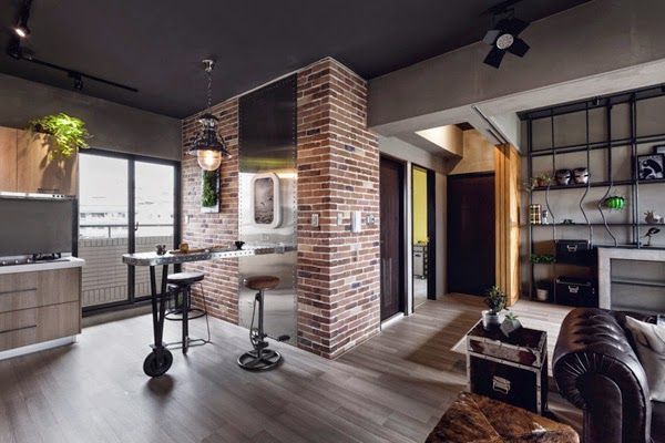 2-estilo-industrial-en-decoración-silla-cuero-y-hierro