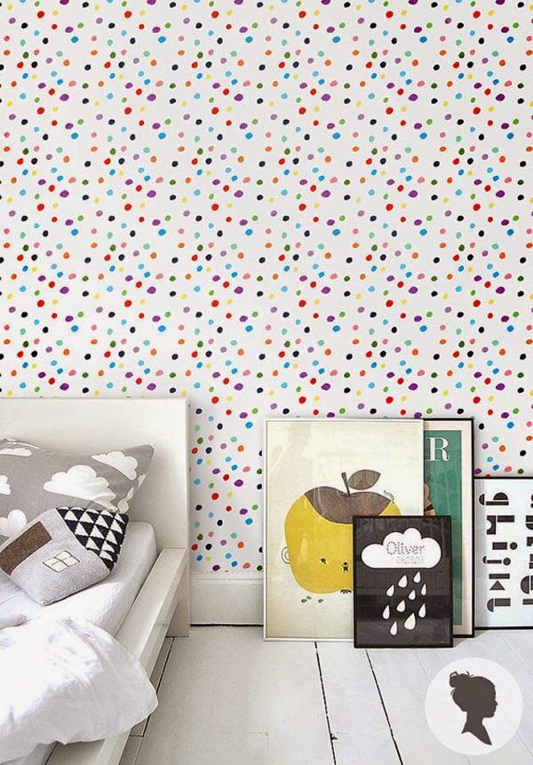 papel pintado lunares de colores