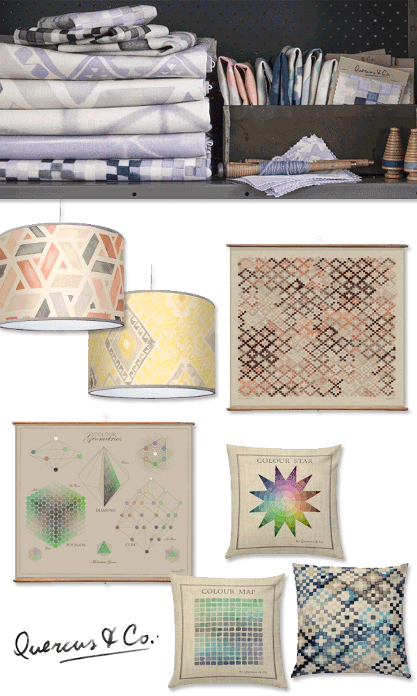 cojines-estampados-pantallas-2-lámpara-geométricas-quercus-and-co