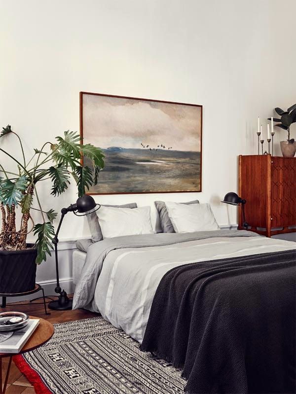 dormitorio-con-lámparas-jielde-vintage