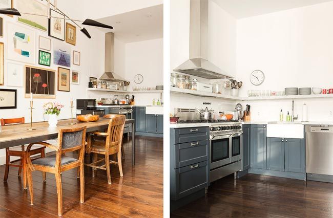 espacio-abierto-con-cocina-comedor-salón-y-librería-