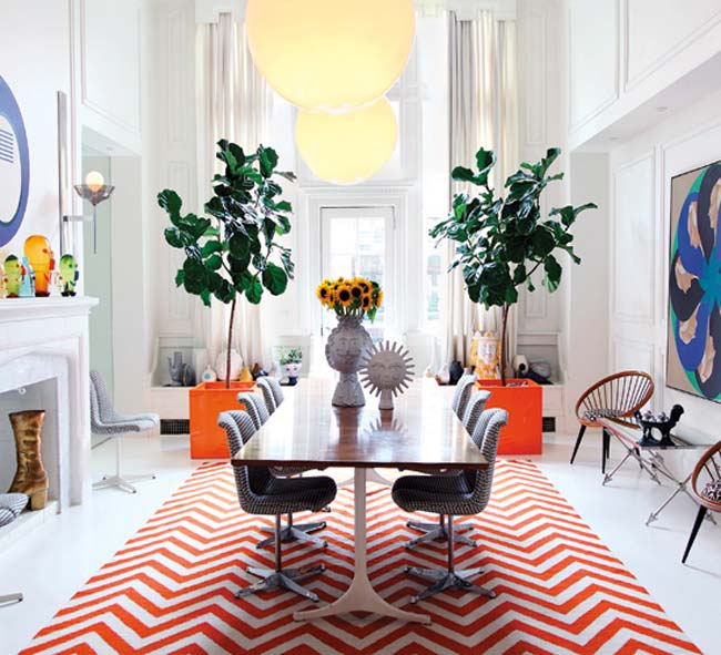 casa-jonathan-adler-alfombra-zig-zag-naranja-ficus-lyrata